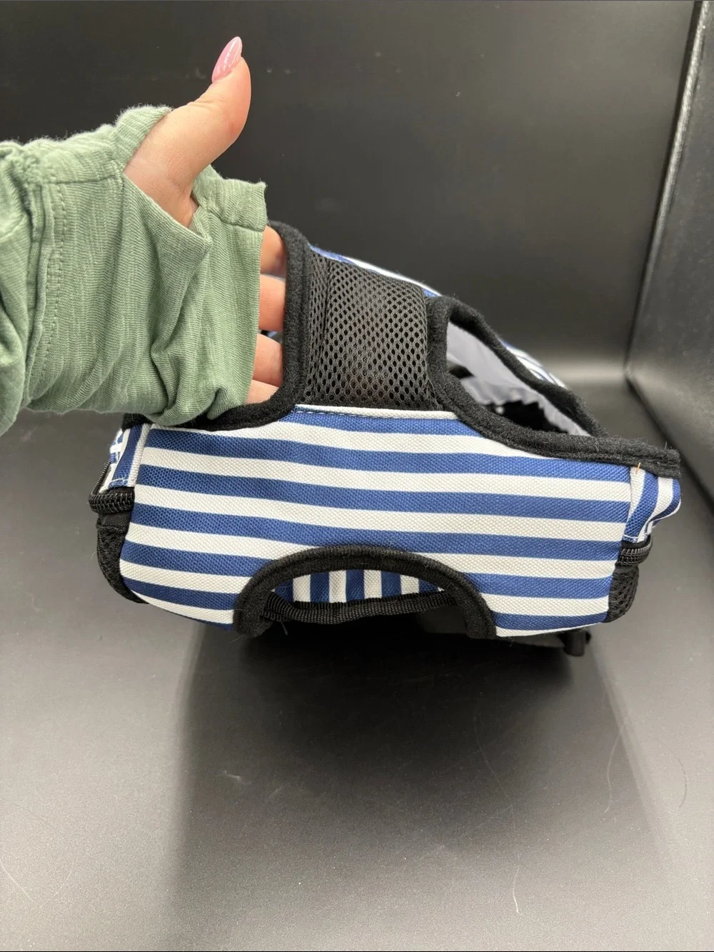 Pawaboo Blue & White Striped Pet Backpack size medium